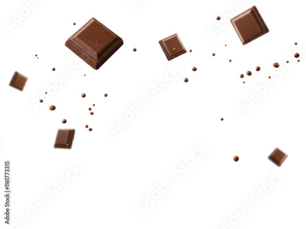 Fototapeta chocolate falling and splashing cut out on transparent png