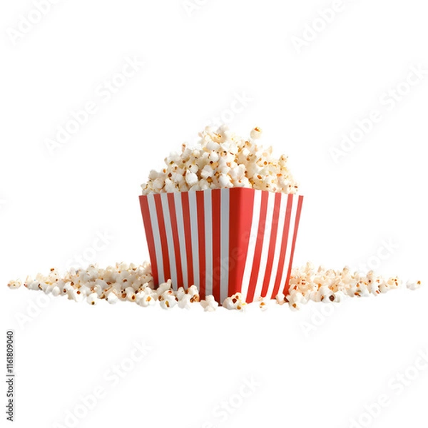 Fototapeta popcorn in a bucket on Transparent Background.