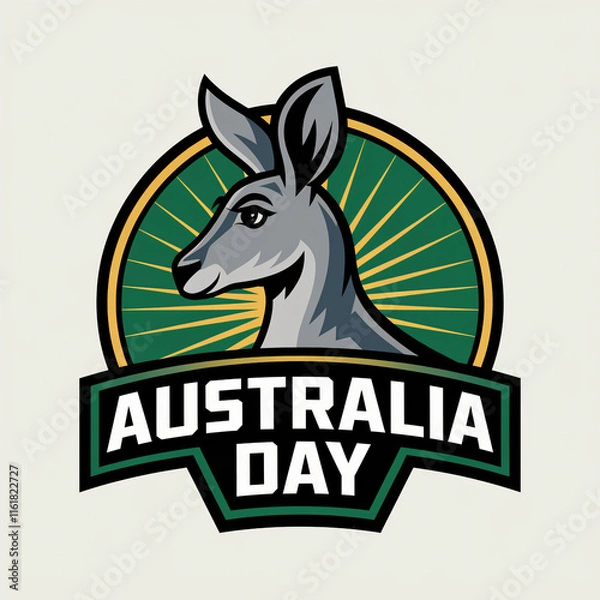 Fototapeta Australia Day - Logo Icon Social Media Square. Blank template. Design illustration. Space for copy. Conceptual. Flowing. Abstract background. Elegant. Corporate. Marketing. Poster.