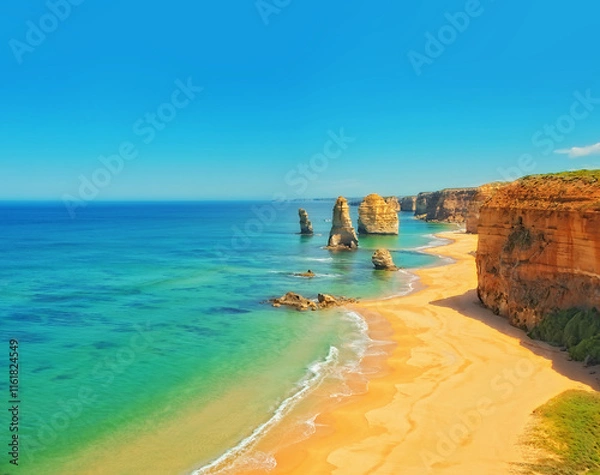 Obraz Australia, Victoria, Great Ocean Road, a sunny day at the Twelve Apostles