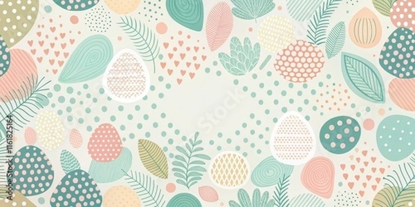 Fototapeta Abstract pastel shapes in cute and decorative patterns , pastel, abstract, shapes, decoration, cute, colorful, soft