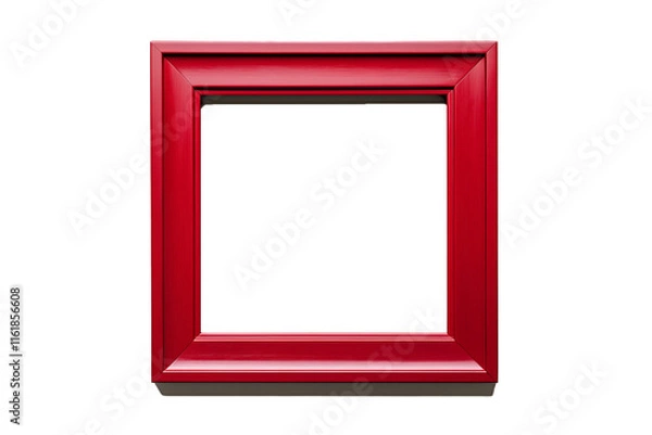Fototapeta Bold red lacquer frame with a high gloss finish, modern style. Isolated on transparent or white background cut out