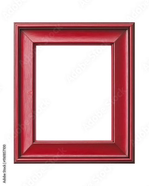 Fototapeta Bold red lacquer frame with a high gloss finish, modern style. Isolated on transparent or white background cut out