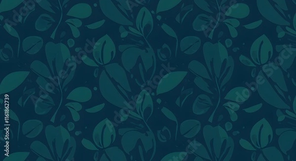 Fototapeta Seamless pattern with leaves. Abstract stylish background with stylized petals