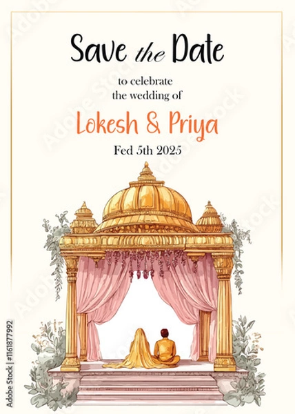 Obraz Modern Wedding Invitation Card Design 3rd 