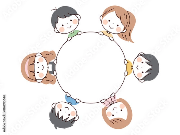 Obraz 子供たちと円のフレーム

