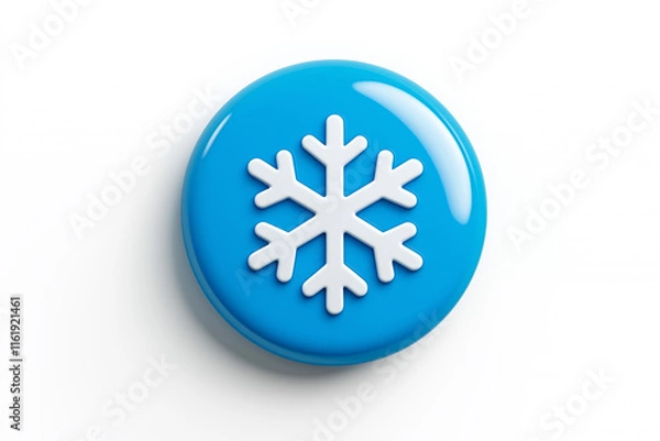 Obraz Airco button with snowflake icon 