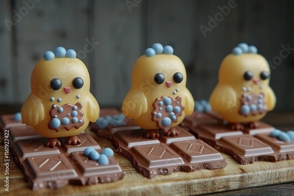 Fototapeta Media social post template with melted chocolate for online advertising in chocolate day