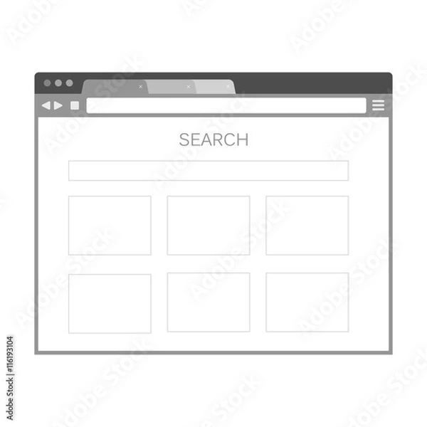 Fototapeta Simple browser window on white background