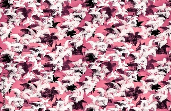 Obraz Seamless pattern abstract flowers pink 