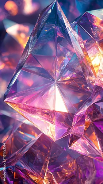 Obraz Iridescent Crystal Gemstone Abstract Background