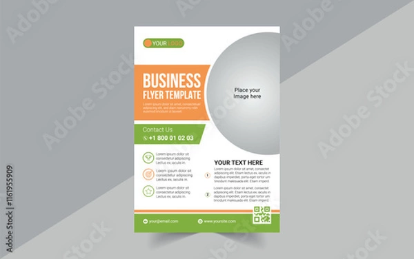 Fototapeta Corporate Unique Business flyer design template in A4 size, infographic, modern layout, editable bundle, marketing print material design, Magazine, Poster,