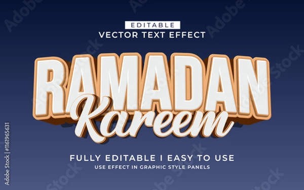 Obraz 3d editable ramadan text effect typography style template