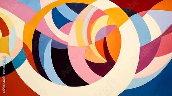 Fototapeta Hard geometric lines against soft curving arcs creating a visually engaging composition with distinct contrasts