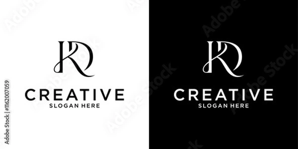 Fototapeta Initial KD or DK letter logo design vector