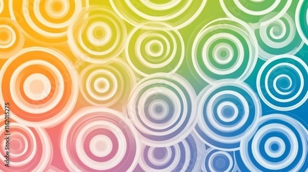 Fototapeta Abstract Rainbow Concentric Circles Pattern Design