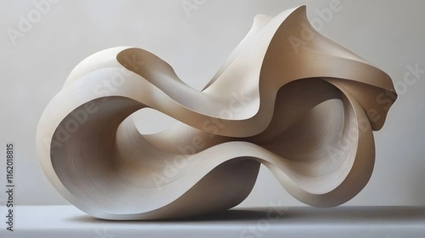 Fototapeta Soft curves blending into rigid geometric forms creating a balance between fluidity and precision