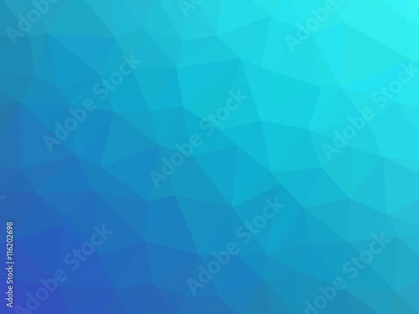 Fototapeta Blue teal gradient polygon shaped background