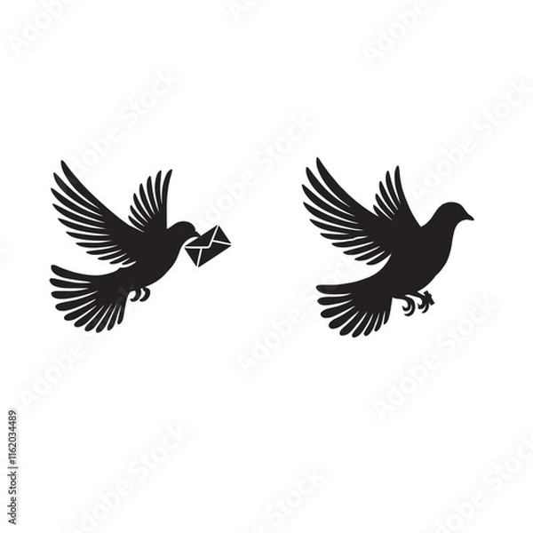 Obraz pigeons carrying a message