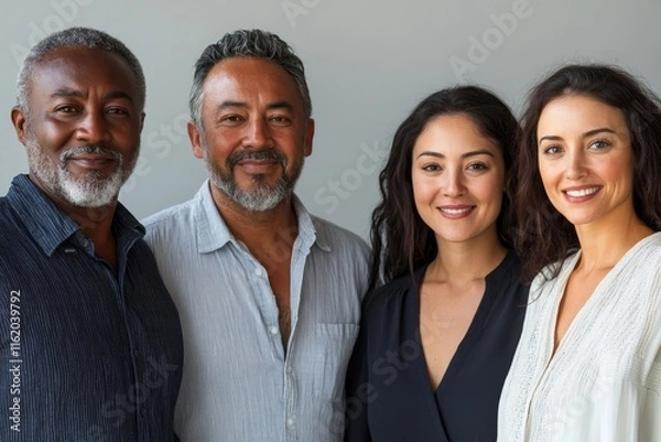 Fototapeta Group of successful multiethnic business team, Generative AI