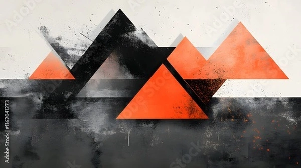 Obraz Abstract design with layered dark and light triangles in sharp contrast