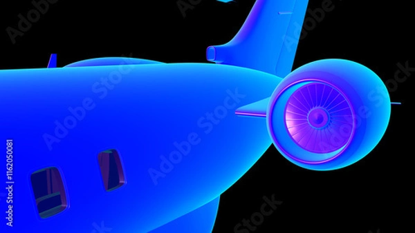 Fototapeta Bombardier 6000 plane for reference 3D rendering