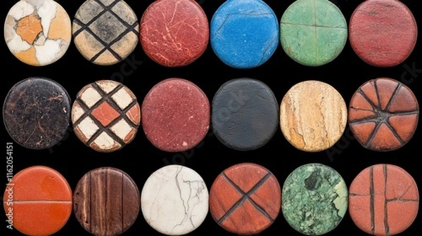 Obraz Circular Stone Designs Artistic Colorful Patterned Discs