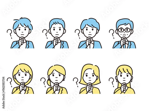 Obraz ビジネスパーソンの人物アイコン・アバターアイコンセット