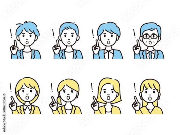 Obraz ビジネスパーソンの人物アイコン・アバターアイコンセット