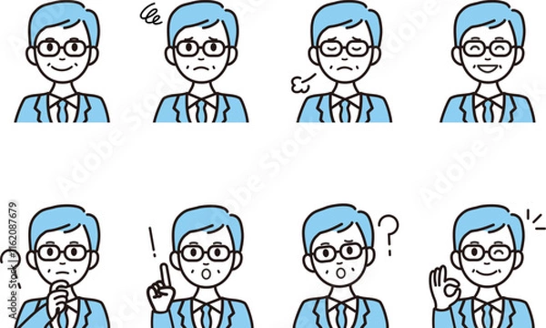 Obraz ビジネスマンの人物アイコンセット