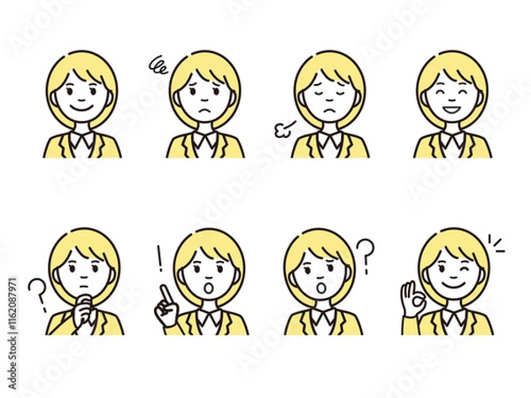 Obraz キャリアウーマンの人物アイコンセット