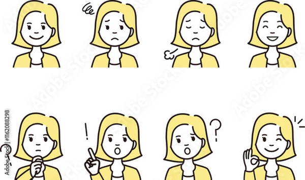 Fototapeta キャリアウーマンの人物アイコンセット