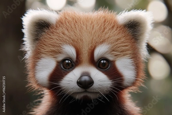 Obraz Cute red panda with fluffy fur  Cute red panda with fluffy fur  Cute red panda with fluffy fur