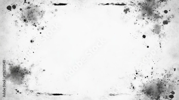Fototapeta Grunge Texture Black Ink Splatter Frame Border