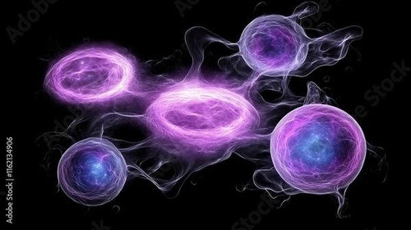 Fototapeta Interconnected Energy Orbs A Cosmic Dance