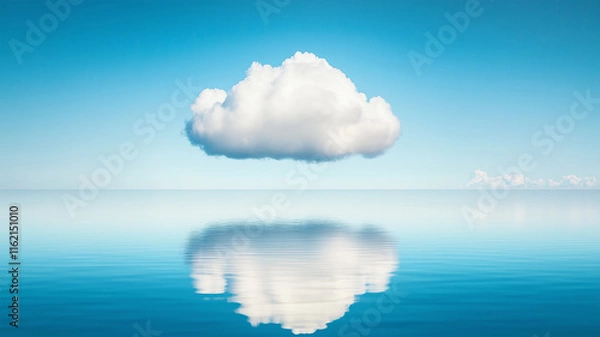 Fototapeta 青空と海に浮かぶ雲