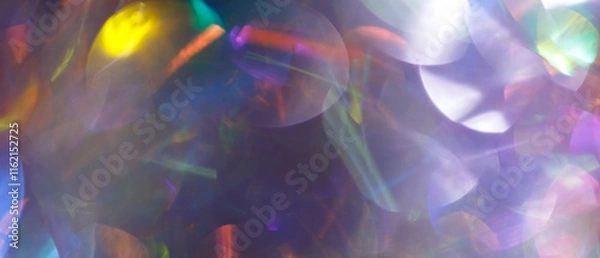 Fototapeta Abstract Surreal Background with Defocused Light and Flowing Holographic Gradient