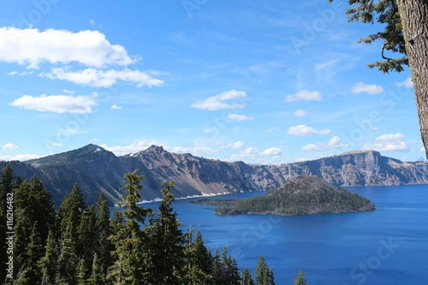 Fototapeta Crater Lakes And White Clouds 