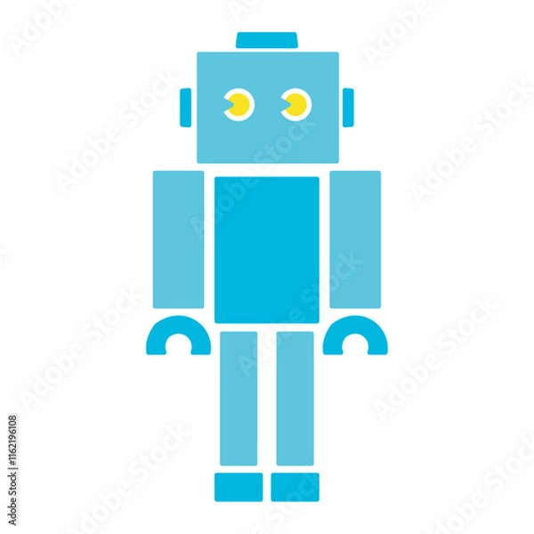 Obraz シンプルでかわいいロボットのイラスト（フラットデザイン）