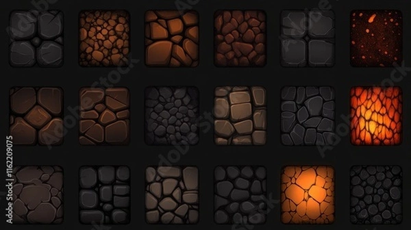 Fototapeta Stone Texture Tiles Game Asset Pack for Design (1)
