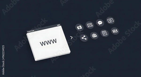 Fototapeta ia generated. set of icons for web