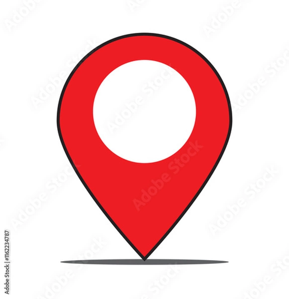 Fototapeta Pin location icon. iconic symbol, on transparency grid. Vector Iconic Design.