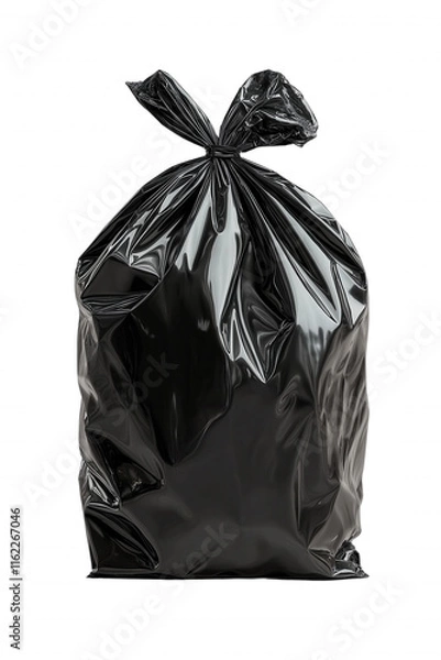 Obraz A black plastic bag with a white handle