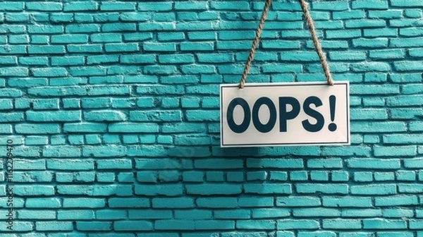 Fototapeta The Oops Sign on Wall