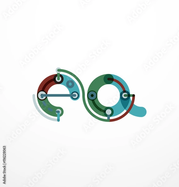 Obraz Abstract line design letter logo