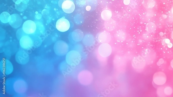 Fototapeta A vibrant, dreamy background featuring soft blue and pink bokeh lights, creating a whimsical and enchanting atmosphere.