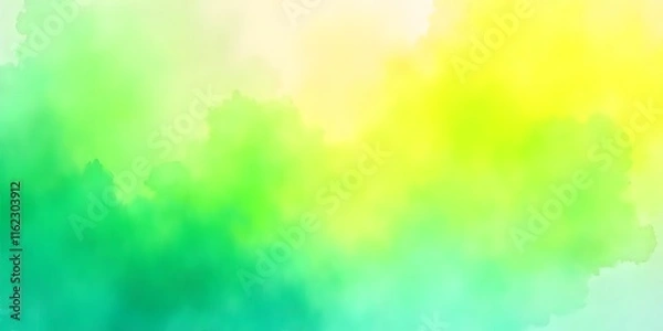 Obraz Blurred green and yellow abstract watercolor abstract background 