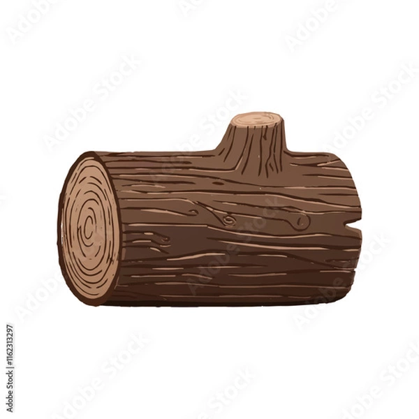 Obraz Wooden logs icon, isometric 3d style Pro Vector.
Rotten Tree Bark- Tree rotten bark roll isolated on white background.wooden stub log isolated on white transparent background
