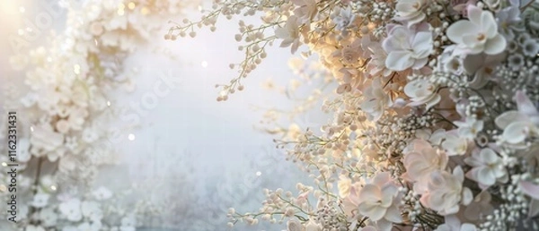 Obraz Elegant White Floral Arrangement: A Dreamy Backdrop of Delicate Blossoms