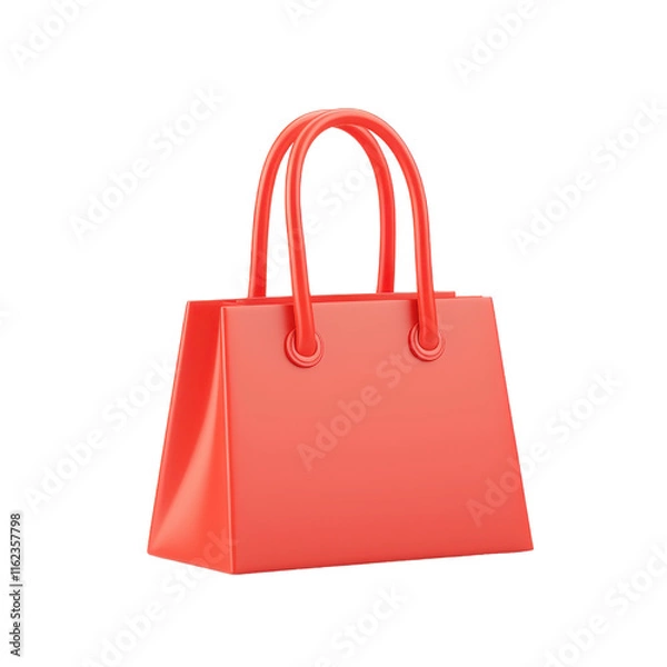 Fototapeta A vibrant red handbag with sleek lines and sturdy handles, perfect for adding a pop of color to any outfit.